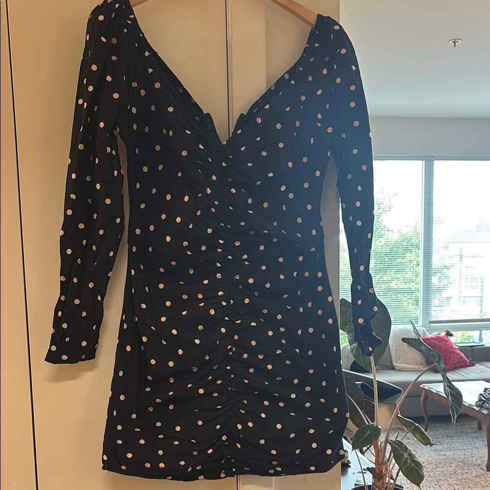 Elegant Black Polka Dot Dress